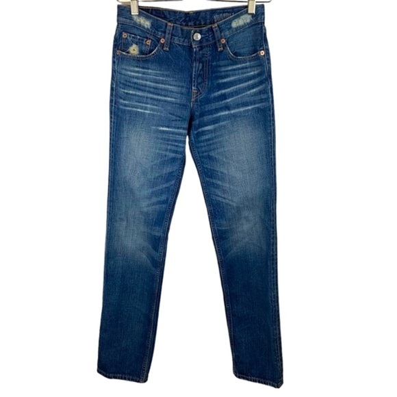 Vintage Levi's 501 Red Tab Straight Leg Distressed Jeans  Y2K 90s Women's 25x32 - Picture 1 of 8